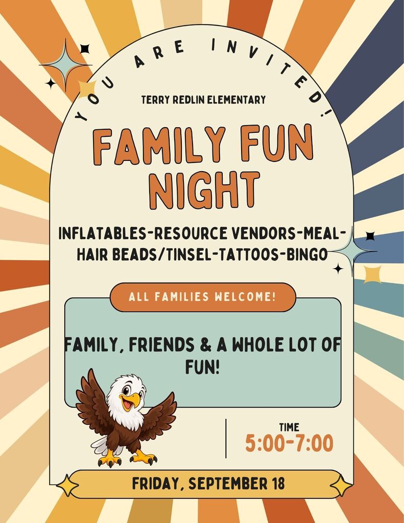 Graphic showing info about Family Fun Night