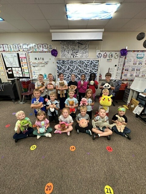 Students with stuffies