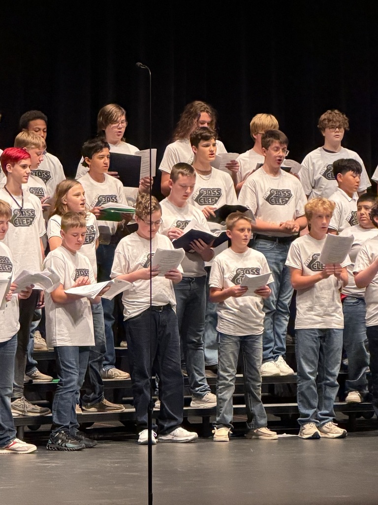 Boys singing in a choir concert. 