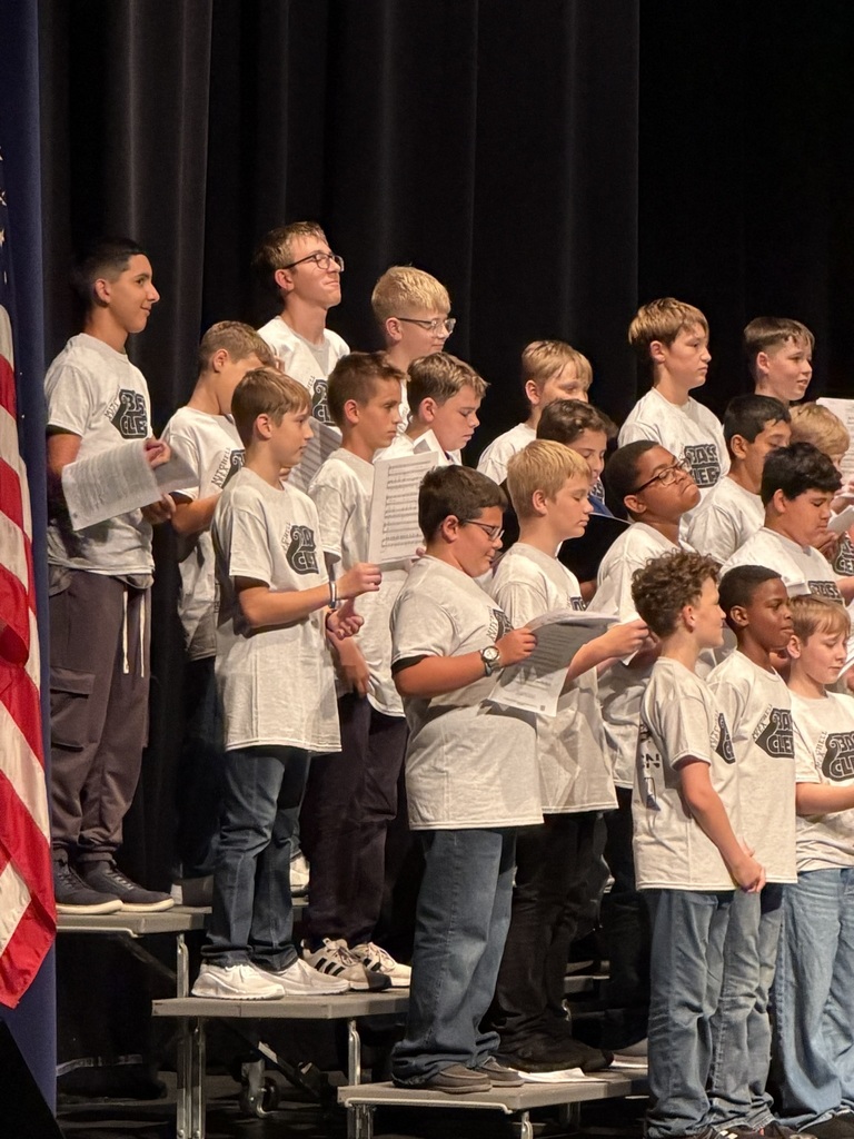 Boys singing in a choir concert. 