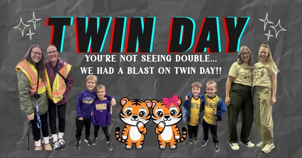 Harvey Dunn staff and students dressed alike for twin day.