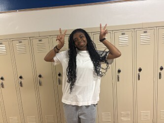 Student posing for dress up days