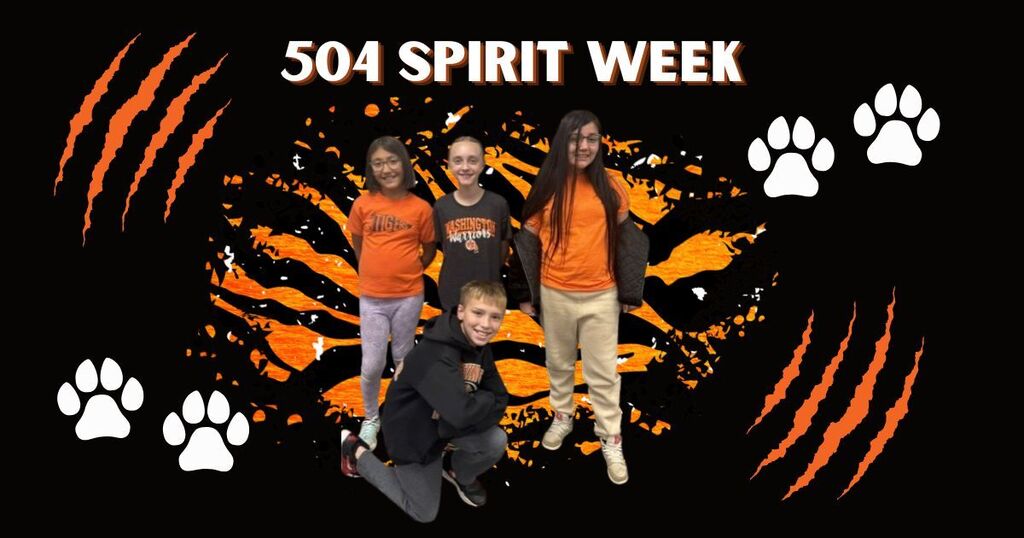 504 students with tiger background, tiger scratches, and tiger paw prints