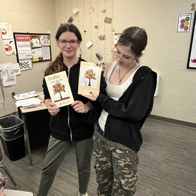 students created cards for enrichment 
