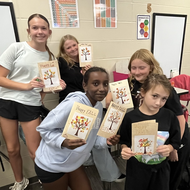 students created cards for enrichment