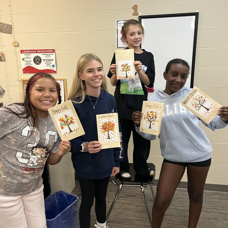 students created cards for enrichment