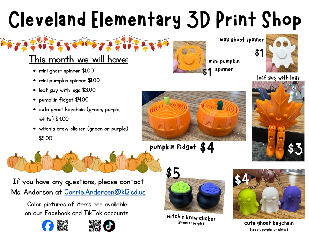 3D Print Shop, October