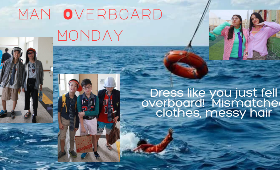 Man Overboard Monday - Dress like you just fell overboard. Mismatched clothes and messy hair