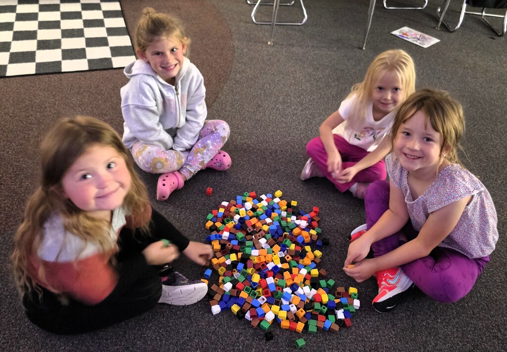 Students working on math skills. 