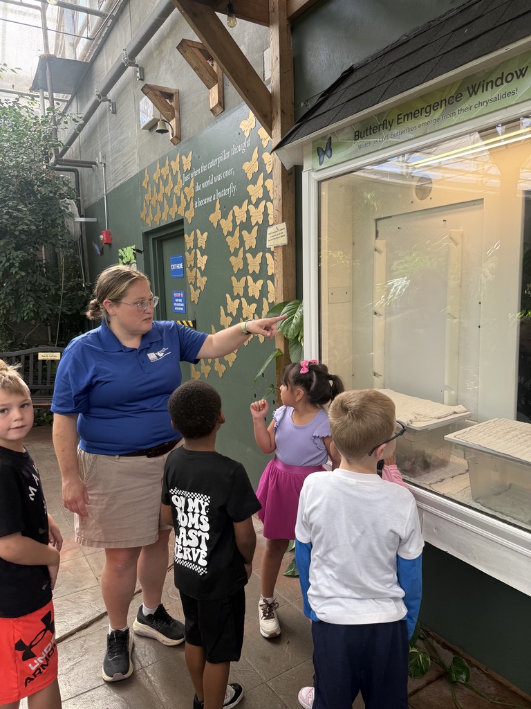 students at the butterfly house