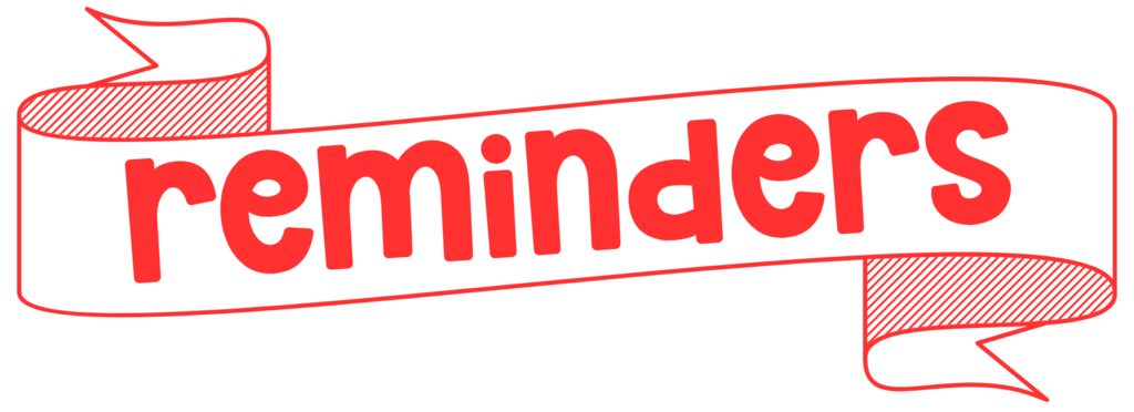 Red banner lebeled "Reminders"