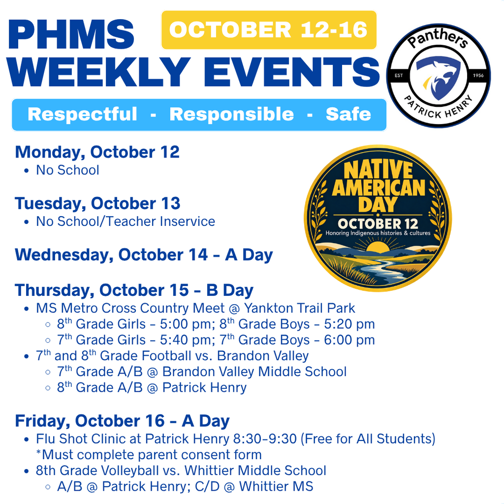Weekly Events at Patrick Henry