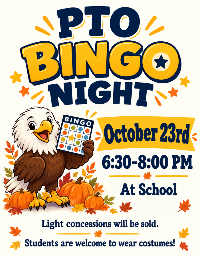 Bingo Night Flyer. October 23rd from 6:30 pm to 8:00 pm at Susan B. Anthony.