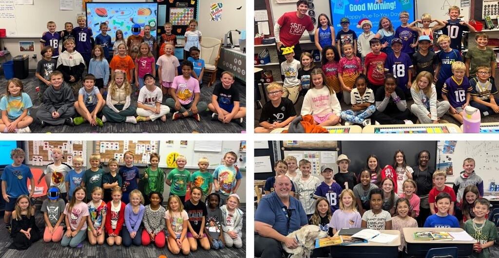 Classroom of students dressed up in something that is true to them or defines them. 