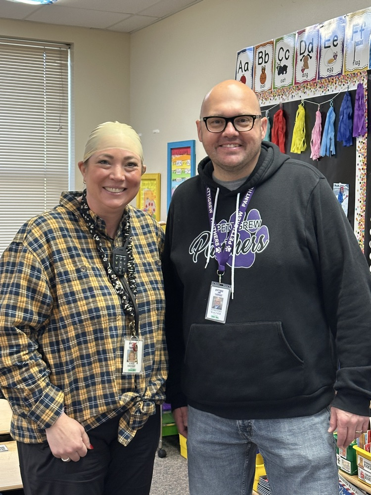 staff member dressed up to look like our principal 