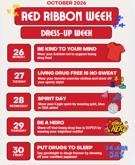 Red Ribbon Dress Up Week Banner.