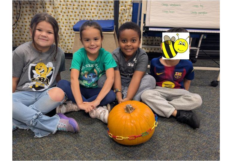 students doing pumpkin math