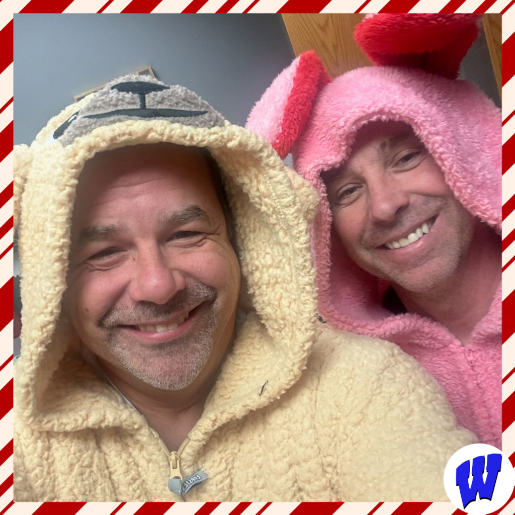 Whittier staff and students dress up for the 12 Days of Christmas Outfits.