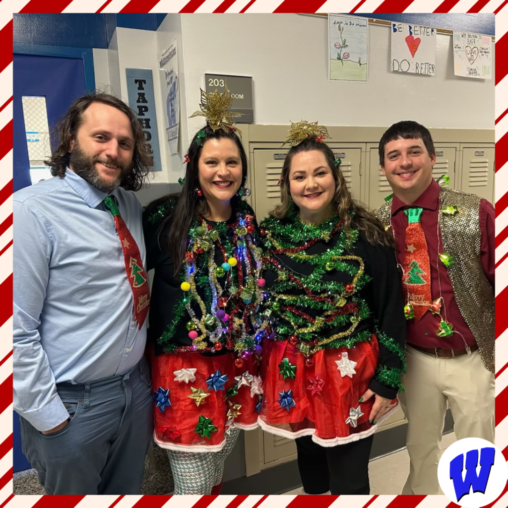 Whittier staff getting festive for 12 Days of Christmas Outfits