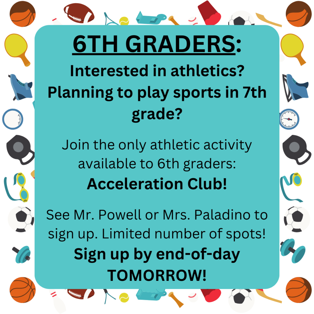 6th graders - join the Acceleration Club!