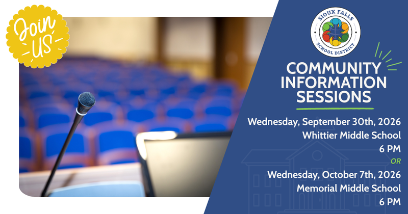 Join us for one of two Community Information Sessions Graphic