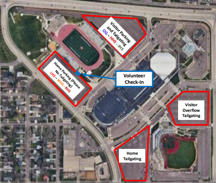 Presidents Bowl Parking Map
