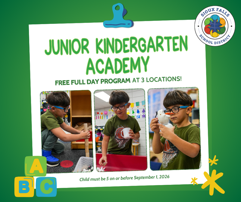 Three photo collage of a little boy exploring new adventures like puzzles and blocks in the Junior Kindergarten Classroom