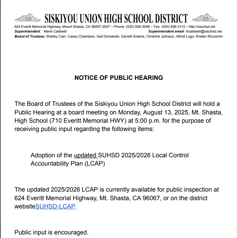 8/13 Public Hearing