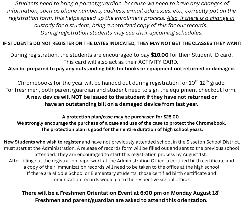 Registration Info
