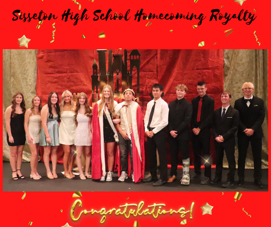 Congratulations to our 2025 homecoming royalty: Colie S., Izzy M., Adisyn K., Gracie H., Isabel B., Queen Elliot H., King Jeremias P., LJ C., Holden H., Cooper R., Carter S., and Bremer D. (crowner). We look forward to the community joining us for the rest of the week's homecoming festivities.