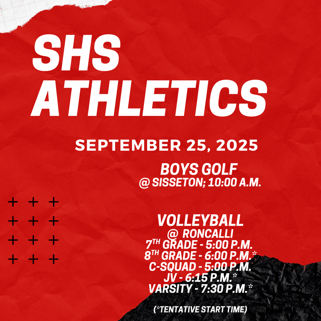 Good luck to our SHS student-athletes!