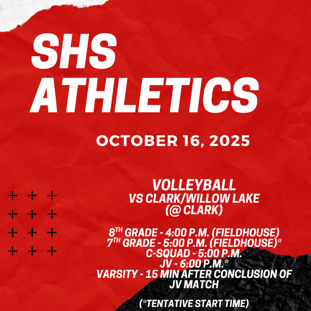 Good luck to our SHS student-athletes!