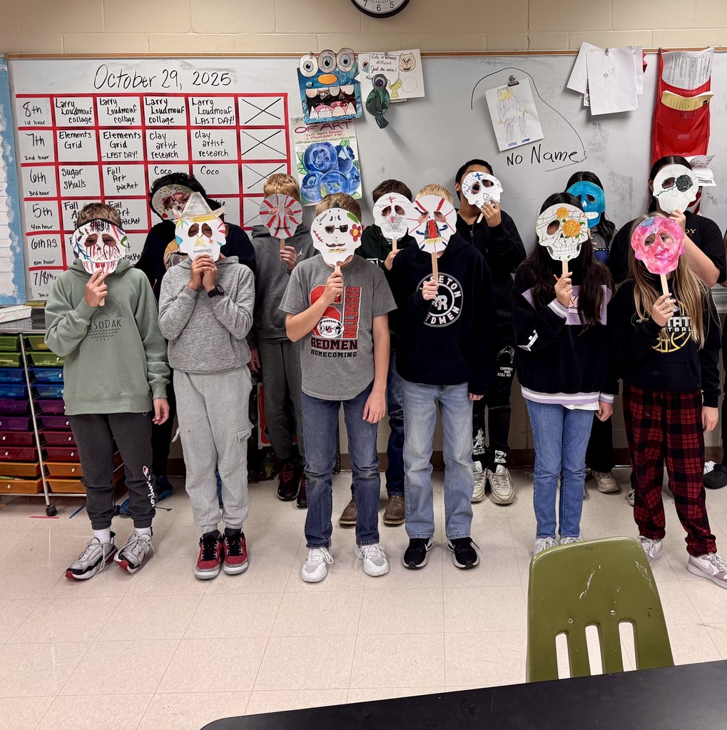 Sixth grade students learned about Dia de los Muertos (the Day of the Dead) this month and made sugar skull designs to celebrate the Hispanic holiday! Students were encouraged to add symbols such as marigolds and butterflies, but also to make their design as unique as themselves. Great work 6th grade!