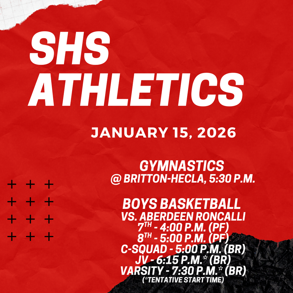 Good luck to our SHS student-athletes!