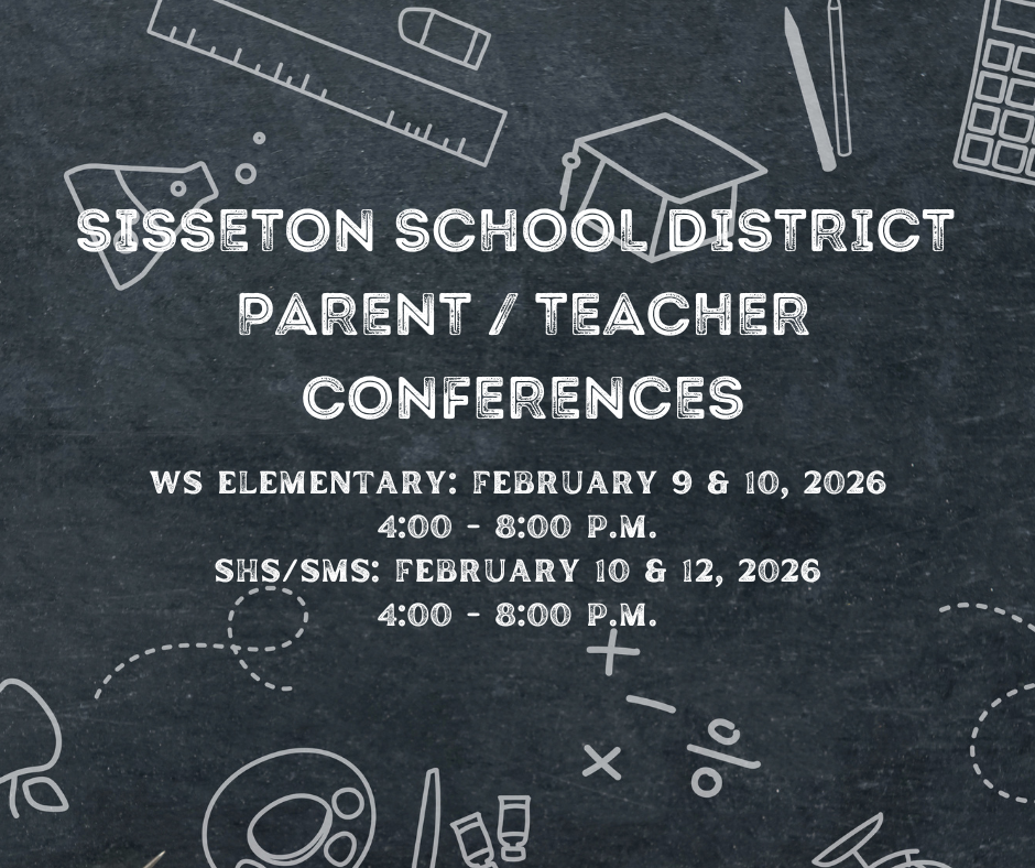 Reminder - Parent/Teacher conferences are this week:  Westside Elementary: Monday, February 9 & Tuesday, February 10, 4:00 - 8:00 p.m.  SMS/SHS: Tuesday, February 10 & Thursday, February 12, 4:00 - 8:00 p.m.  Please contact your child's school for more information.