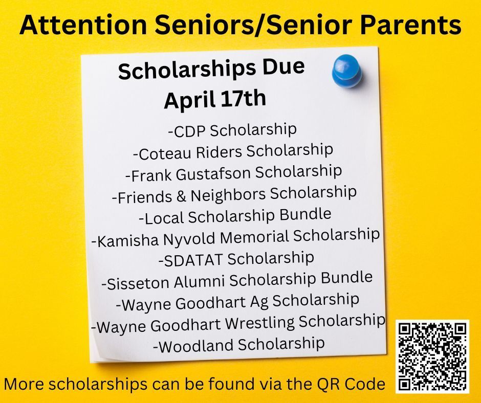 Scholarships Due April 17th