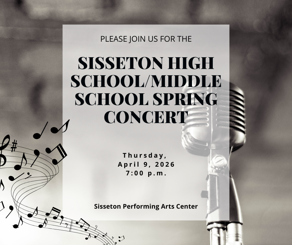 Please join us on Thursday, April 9, 2026, for the upcoming 5-12 spring concert, held in the Performing Arts Center at 7:00 p.m. 