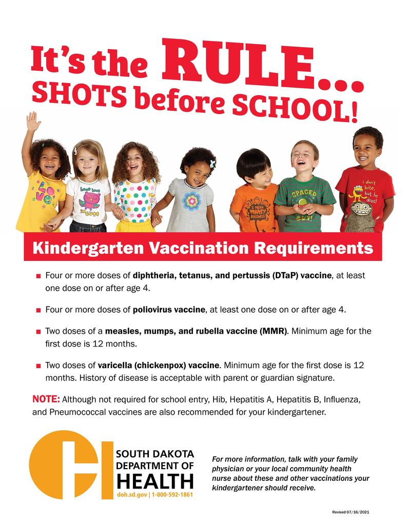 Dear Parents/Guardians of upcoming Kindergarten, 6th grade students, and students transferring in from an out-of-state school: We are several weeks away from the start of a new school year! This is a friendly reminder to schedule your child's required immunizations. Please call your child's physician's office today to schedule an appointment.  Don't forget to ask for an updated immunization list and kindly bring it to the school office to have on file. 