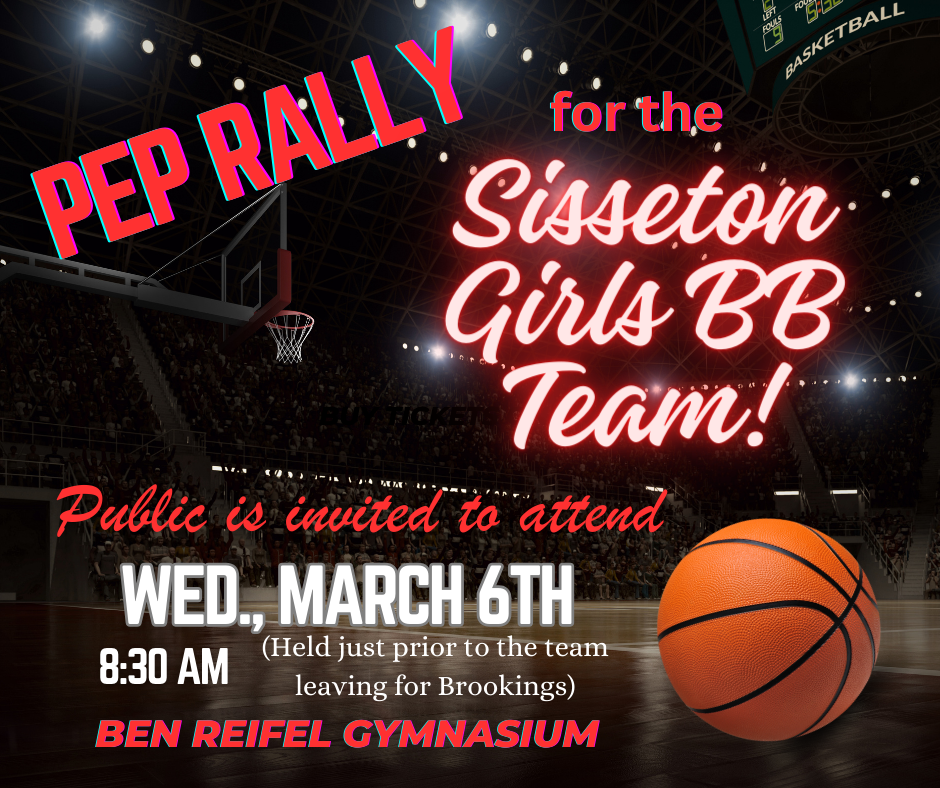 Pep Rally for SHS GBB team heading to State A BB in Brookings