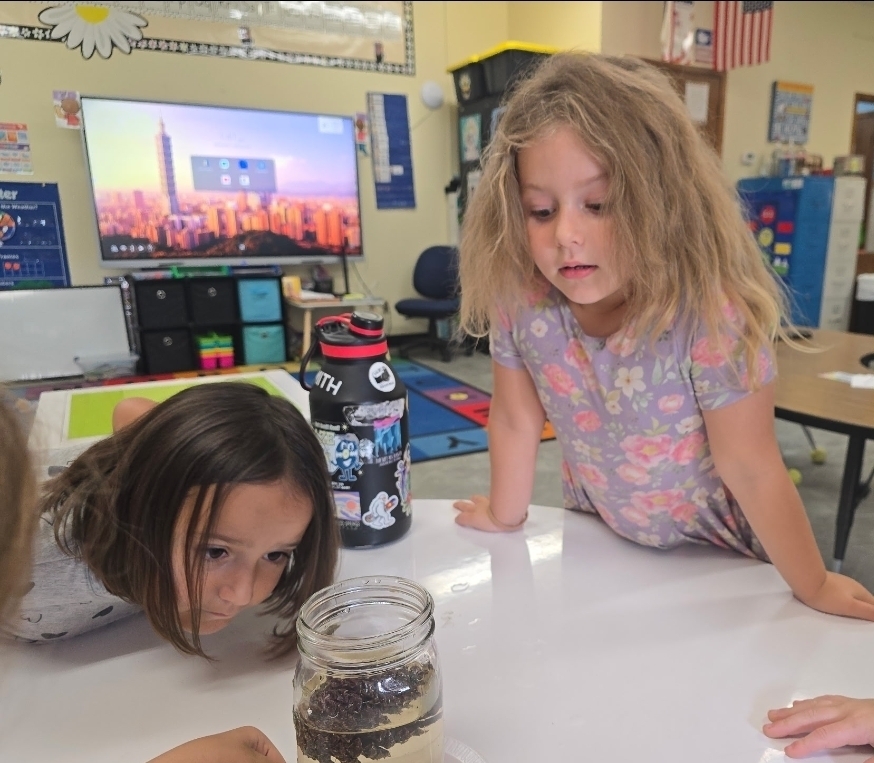 SIVELLS BEND ISD -
Prek and Kindergarten is learning about pinecones. Our first experiment was to place them in water.