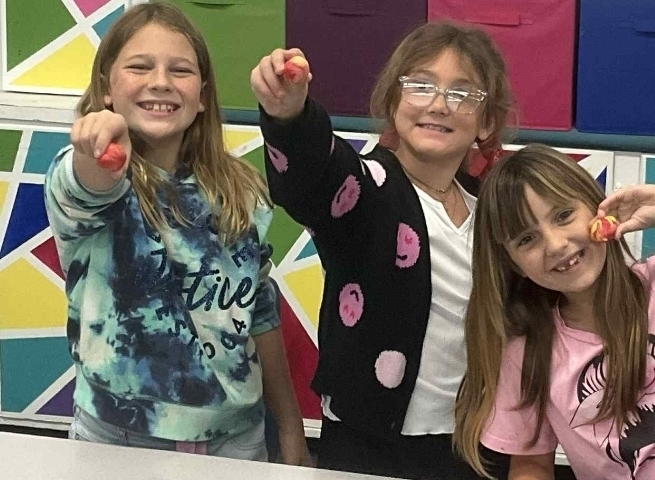 SIVELLS BEND ISD
3rd and 4th graders made sediment out of Starburst candies.  Then they turned their sediment into sedimentary rock.  They warmed their sedimentary rocks and applied pressure to make metamorphic rocks.  Last of all, we melted some rock and made igneous rocks!  We had a blast!