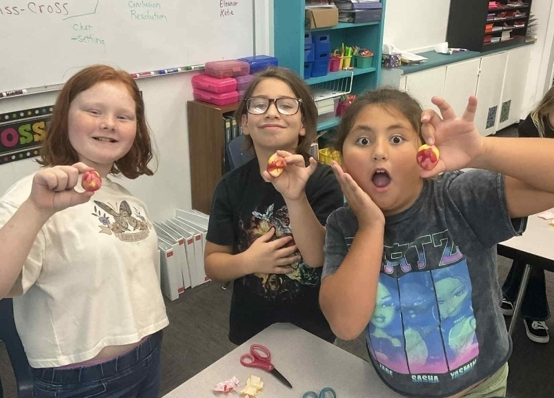 SIVELLS BEND ISD
3rd and 4th graders made sediment out of Starburst candies.  Then they turned their sediment into sedimentary rock.  They warmed their sedimentary rocks and applied pressure to make metamorphic rocks.  Last of all, we melted some rock and made igneous rocks!  We had a blast!