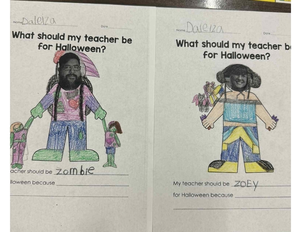 Mrs. Downey and Chef Sammy had some help from the 1st and 2nd graders deciding on a costume for Halloween.