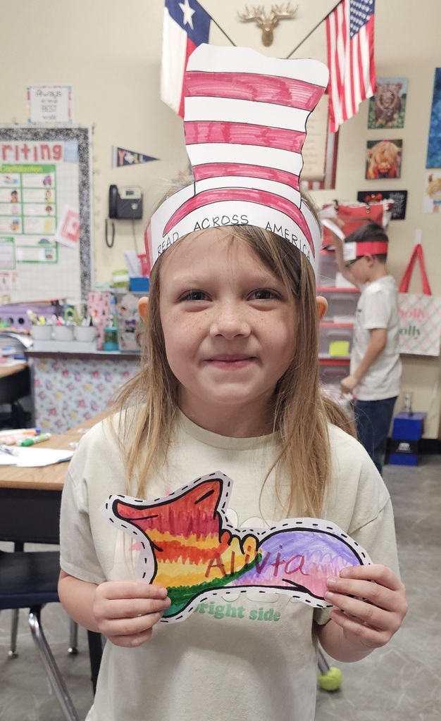 SIVELLS BEND ISD

Mrs. Downey's First and Second graders celebrated the beginning of Read Across America week by making Cat in the Hat hats and Fox in Socks socks.