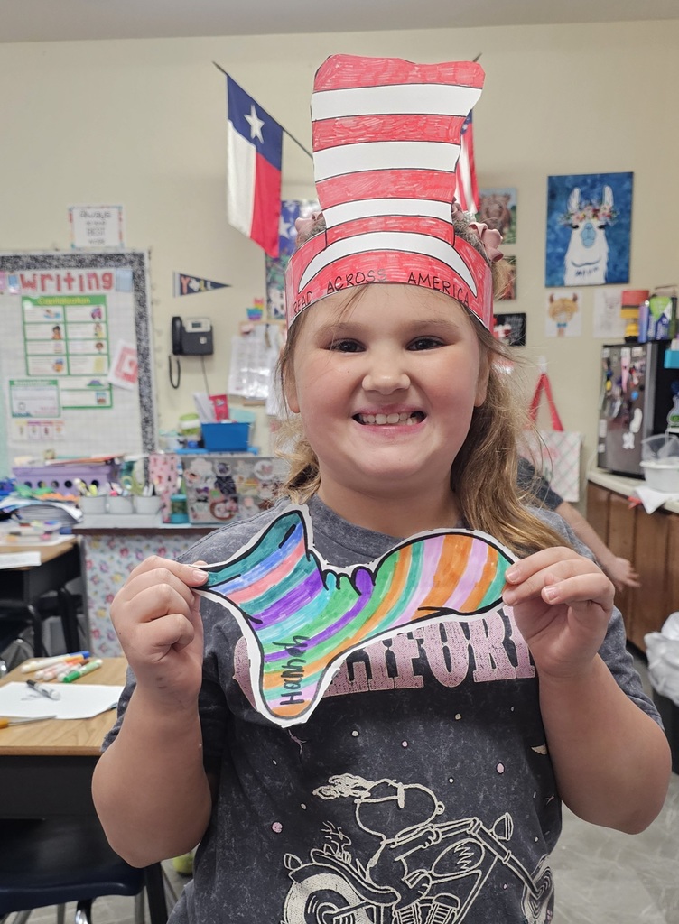 SIVELLS BEND ISD

Mrs. Downey's First and Second graders celebrated the beginning of Read Across America week by making Cat in the Hat hats and Fox in Socks socks.