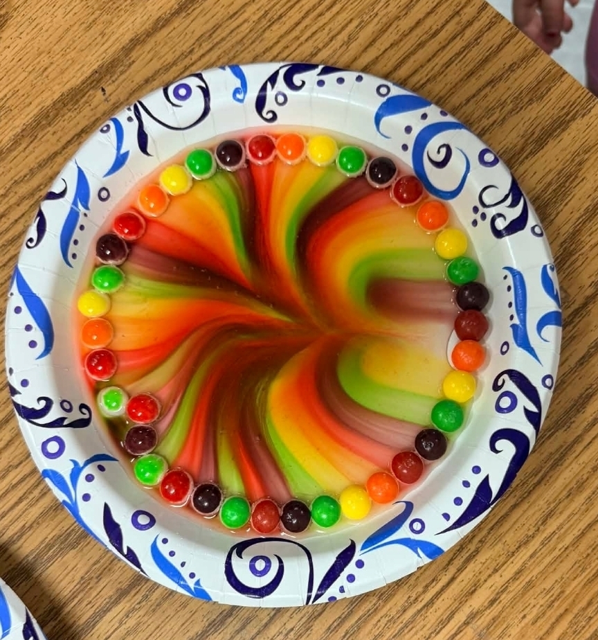 SIVELLS BEND ISD
Mrs Downey’s 1st and 2nd graders finished a week of celebrating St. Patrick’s day by making rainbows. They used hot water and Skittles on plates to make colorful rainbows. They also tested how well this would work with cold water. It was a fun week!