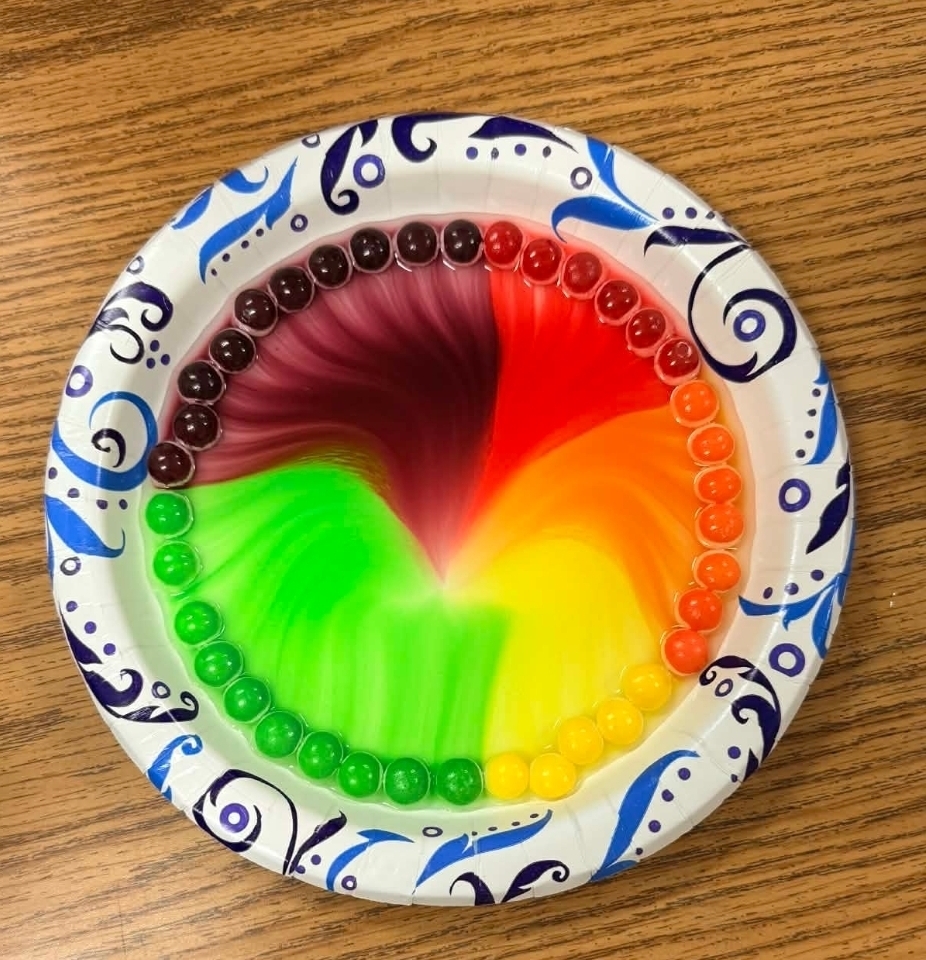 SIVELLS BEND ISD
Mrs Downey’s 1st and 2nd graders finished a week of celebrating St. Patrick’s day by making rainbows. They used hot water and Skittles on plates to make colorful rainbows. They also tested how well this would work with cold water. It was a fun week!