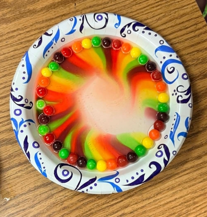 SIVELLS BEND ISD
Mrs Downey’s 1st and 2nd graders finished a week of celebrating St. Patrick’s day by making rainbows. They used hot water and Skittles on plates to make colorful rainbows. They also tested how well this would work with cold water. It was a fun week!