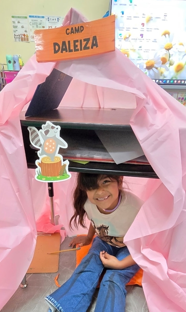 SIVELLS BEND ISD
This week, Mrs Downey’s class went to camp! Their desks were turned into tents and they worked on camp themed math and reading. We also had a picnic today for lunch!