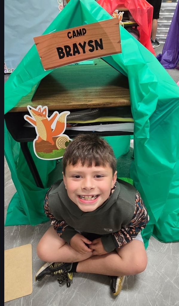 SIVELLS BEND ISD
This week, Mrs Downey’s class went to camp! Their desks were turned into tents and they worked on camp themed math and reading. We also had a picnic today for lunch!